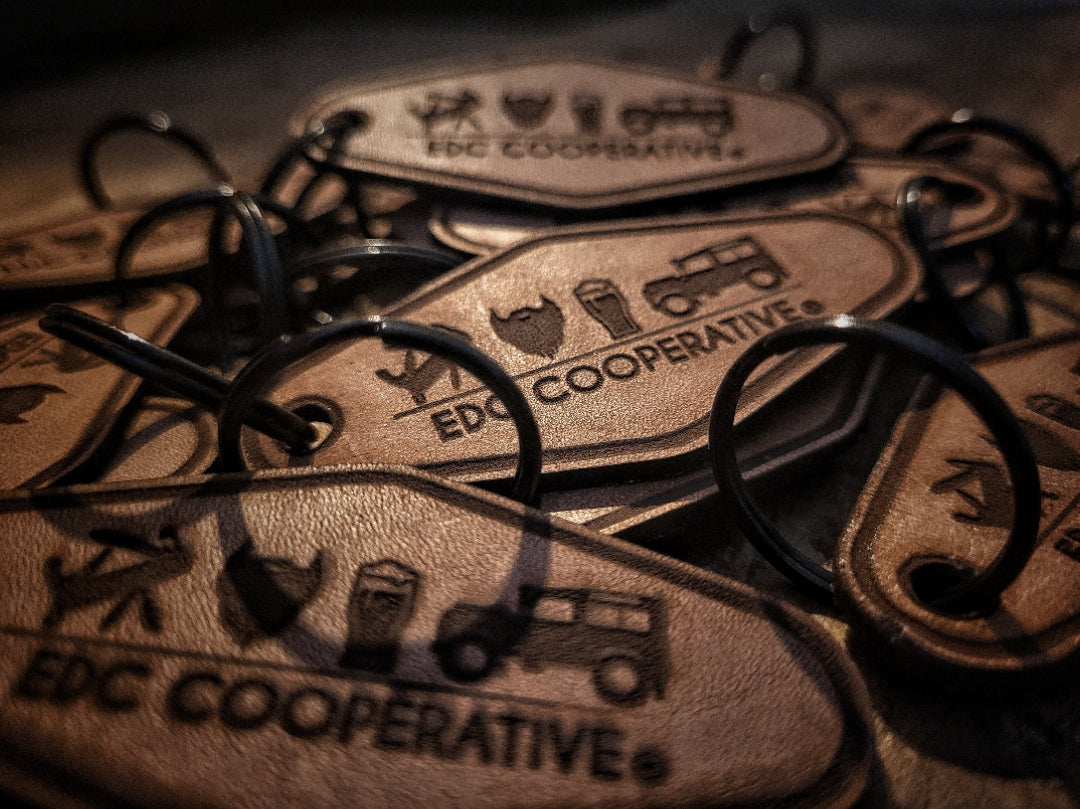 Leather Hotel key tag