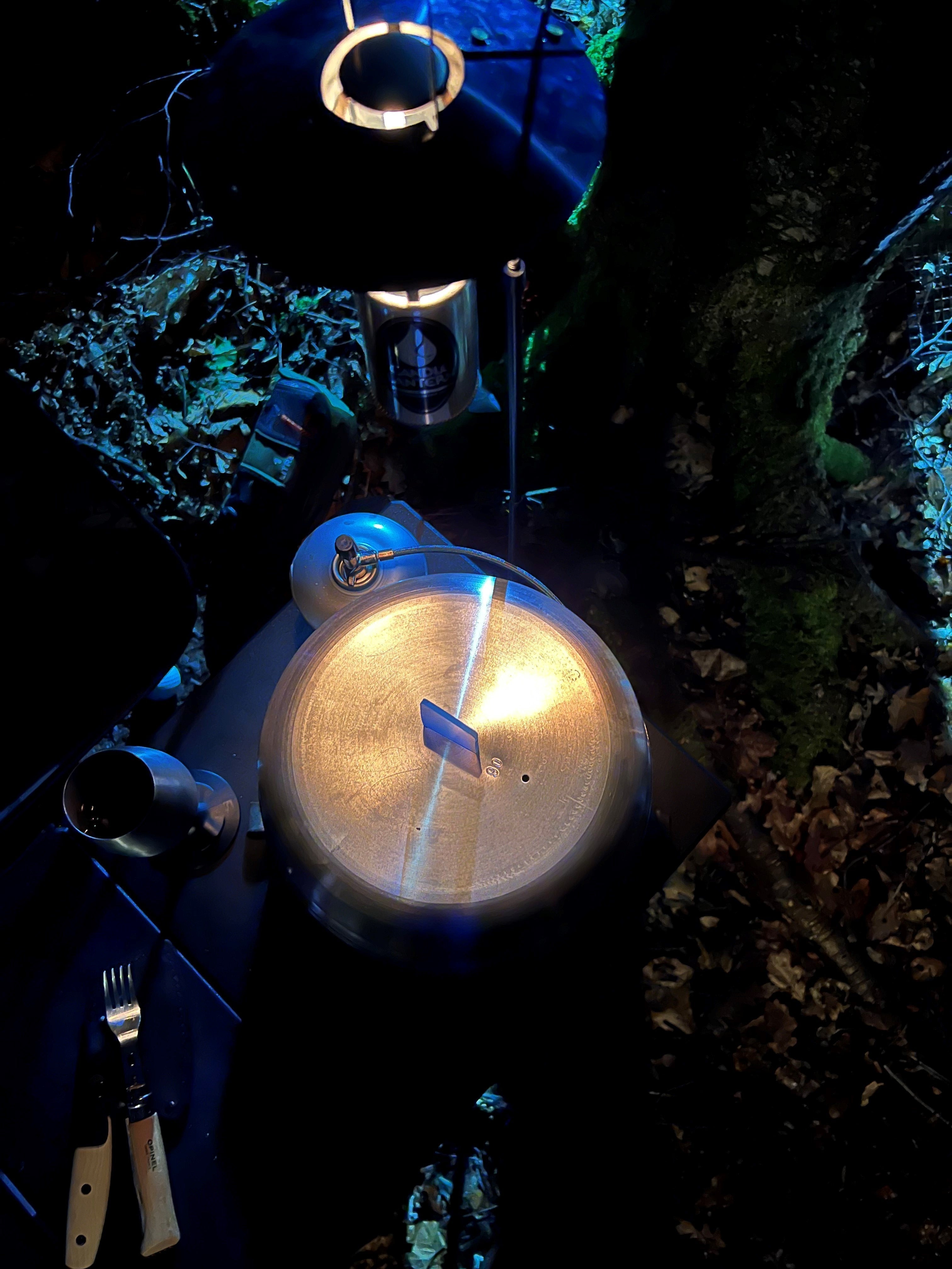 Lasagne in the woods cooked on the Trangia and Hajka oven.