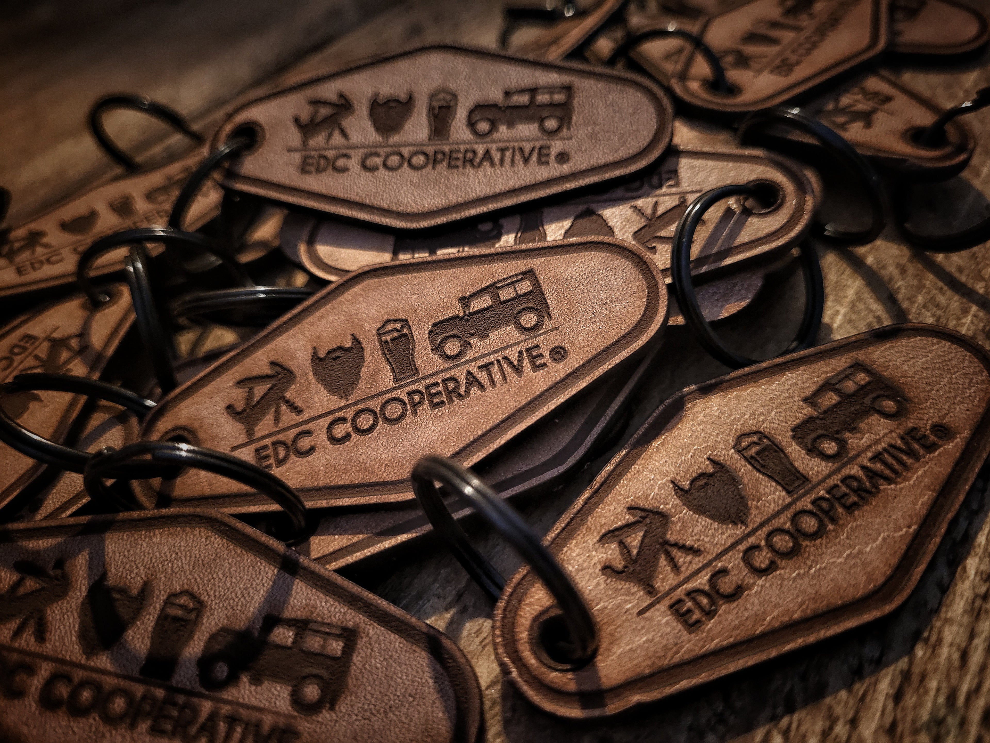 Leather Hotel key tag