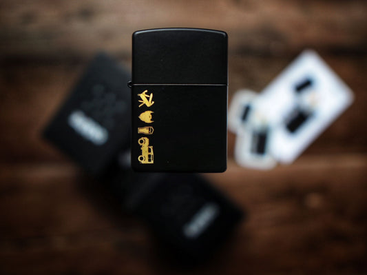 Coop Zippo - BRASS body Matte Black